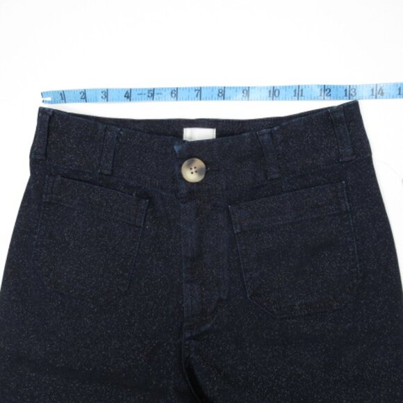 Anthropolgie The Colette High Rise Cropped Wide Leg Jeans Sparkle Edition 26P - Picture 5 of 13